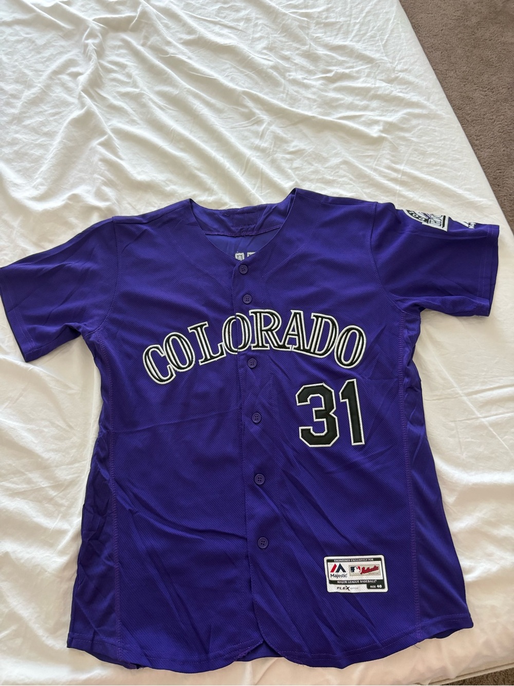 Majestic Authentic Collection Colorado Rockies Eddie Butler #31 Flex Base Jersey